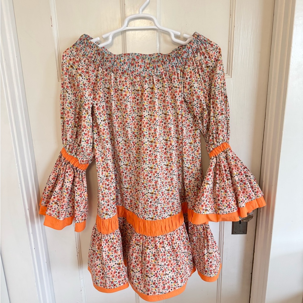 Silvia Tcherassi Pescali Off-Shoulder Floral Mini Dress Size small - Picture 3 of 11